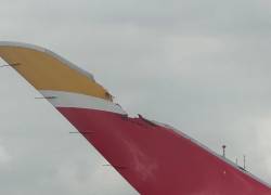 El impacto arrancó material de la cubierta aerodinámica de la punta del ala.