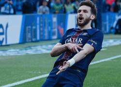 Khvicha Kvaratskhelia celebrando el gol anotado al FC Nantes.