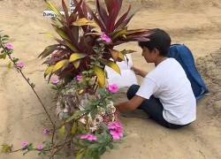 VÍDEO: Niño en Colombia hace sus tareas junto a la tumba de su mamá