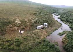 Campamento del que fue rescatado el hombre.