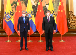 Guillermo Lasso se reunió con el presidente de China, Xi Jinping, este sábado.
