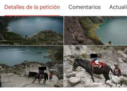 Piden no usar burros ni caballos en recorridos en laguna del Quilotoa; hay más de 75 mil firmas recogidas