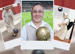 La hermana Isabel Armijos causa furor en redes por dominar el balón de fútbol.