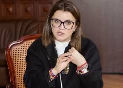 La vicepresidenta de Ecuador, María José Pinto, habla en una entrevista con EFE el 22 de diciembre de 2025 en Quito.