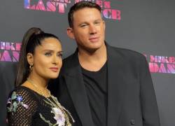 Salma Hayek y Channing Tatum en la premiere realizada en Miami de la película Magic Mike's Last Dance.