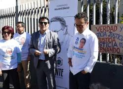 Christian Zurita y Carlos Figueroa encabezaron el encuentro para recordar el crimen de Fernando Villavicencio.