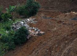 Viviendas destruidas por el gran derrumbe en Rosas, Cauca.