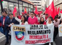 Una de las marchas de maestros de la Unión Nacional de Educadores.