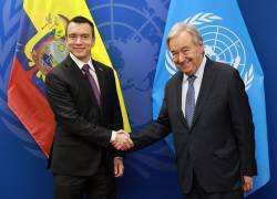 El presidente Daniel Noboa mantuvo una reunión con António Guterres, secretario general de la ONU.