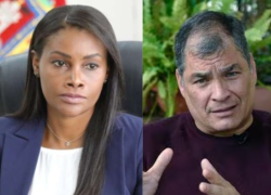 Fotografías de la Fiscal General del Estado, Diana Salazar, y el expresidente Rafael Correa.