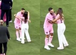 El confuso saludo entre Antonela Roccuzzo y Jordi Alba.