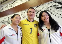 El presidente de la República, Daniel Noboa, durante un encuentro con deportistas de alto rendimiento.