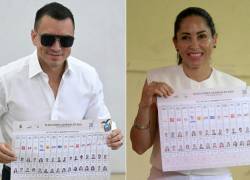 Combo de fotografías de Daniel Noboa y Luisa González.