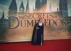 La autora británica JK Rowling durante la premiere de Fantastic Beasts: The Secrets of Dumbledore realizada en el Royal Festival Hall de Londres, el 29 de marzo del 2022. EFE/EPA/NEIL HALL