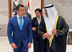 El presidente Daniel Noboa en su visita a Emiratos Árabes, realizada en abril de 2025. Foto: archivo Cancillería.