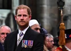 Príncipe Enrique, Duque de Sussex, durante la ceremonia de coronación de su padre el Rey Carlos III, realizada en Londres el 6 de mayo del 2023.
