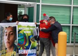 El compatriota Diego Moncayo se reencontró con su familia en Ecuador