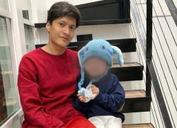 Liam y su padre, Adrián Conejo.