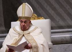 El Papa Francisco en la basílica de San Pedro en El Vaticano.