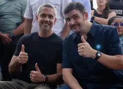 El asambleísta, Raúl Chávez, y el alcalde de Guayaquil, Aquiles Alvarez.