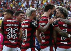 Flamengo celebra el gol de Gabriel Barbosa 'Gabigol'.