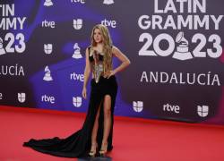 La cantante colombiana Shakira posa para los fotógrafos en la alfombra roja de la gala anual de los Latin Grammy, este jueves en Sevilla. EFE/Jorge Zapata