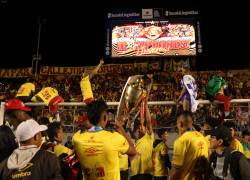 Aucas campeón de la primera categoría de la Liga Pro Bectris 2022, en el estadio Gonzalo Pozo Ripalda de Chillogallo.