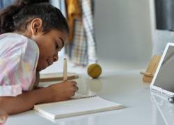 Imagen de referencia de una niña estudiando.