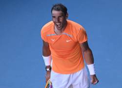 El español Rafael Nadal celebraó ganar contra el británico Jack Draper durante el abierto de Australia.