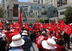 Adherentes del Partido Unidad Popular realizaron el pasado 1 de abril una marcha hasta el Consejo Nacional Electoral para reclamar sobre la eventual cancelación del partido, concretada este domingo.