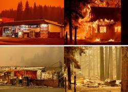 El antes y después del incendio que arrasó Greenville, en California.
