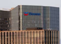 Esta fotografía, tomada el 3 de septiembre de 2025, muestra las oficinas de Chevron, una importante empresa energética estadounidense, en Perth, Australia Occidental.