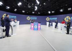 Los candidatos presidenciales en el debate.