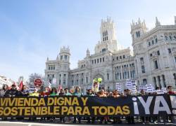 Marcha convocada por Hábitat24 este domingo en Madrid para reclamar una vivienda digna y sostenible.