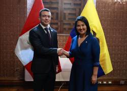 Antes de la ceremonia oficial de posesión, Noboa y Fujimori se reunieron en el Palacio de Torre Tagle.