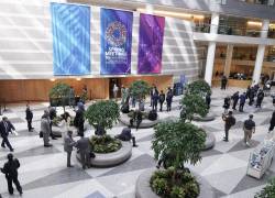 El atrio principal de la sede del Fondo Monetario Internacional (FMI).