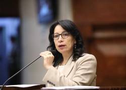 La vocal de la Judicatura, Solanda Goyes, en el Pleno de la Asamblea Nacional.