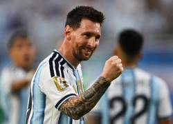 Lionel Messi celebra el primer gol de su equipo durante el partido del Mundial 2026 entre Argentina y Argelia