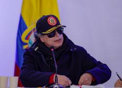El mandatario de Colombia, Gustavo Petro, en un consejo de ministros que celebró en la localidad de Ipiales, en el departamento de Nariño, fronterizo con Ecuador, este lunes 13 de abril.