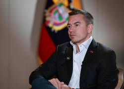 El presidente de Ecuador, Daniel Noboa, es entrevistado por la cadena Univisión, este lunes 9 de marzo.