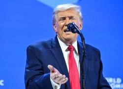 El presidente de Estados Unidos, Donald Trump, en su discurso durante la reunión anual del Foro Económico Mundial (WEF) en Davos.