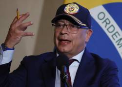 El presidente de Colombia, Gustavo Petro, habla en el Foro empresarial Colombia.