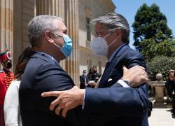 El 20 de abril, Guillermo Lasso, como presidente electo, visitó al mandatario colombiano Iván Duque.