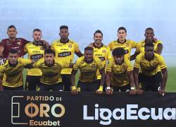 Presentación del once inicial de Barcelona SC en su último partido por LigaPro ante Liga de Quito.