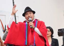 Fotografía de archivo de Leonidas Iza, quien lidera el nuevo Consejo de Gobierno de la Ecuarunari.