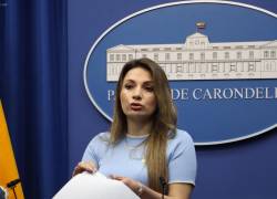 Rueda de prensa de la vocera de Carondelet Carolina Jaramillo, en el Palacio de Gobierno. Foto: API /Rolando Enríquez