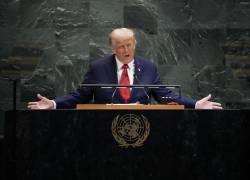 El presidente de Estados Unidos, Donald Trump, pronuncia un discurso ante la Asamblea General de las Naciones Unidas en la sede de la ONU en la ciudad de Nueva York el 23 de septiembre de 2025.