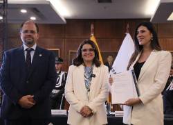 El proyecto fue entregado por la vicepresidenta de la República, María José Pinto, y el ministro del interior, John Reimberg a la asambleísta oficialista (ADN) Valentina Centeno.