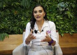 Verónica Abad, vicepresidenta electa de Ecuador, habla durante una entrevista con EFE el 15 de octubre de 2023, en Quito.