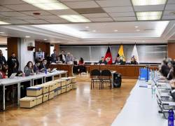 Primera sesión de la audiencia de juicio por el caso Sinohydro, instalada en la Corte Nacional de Justicia, en la ciudad de Quito.